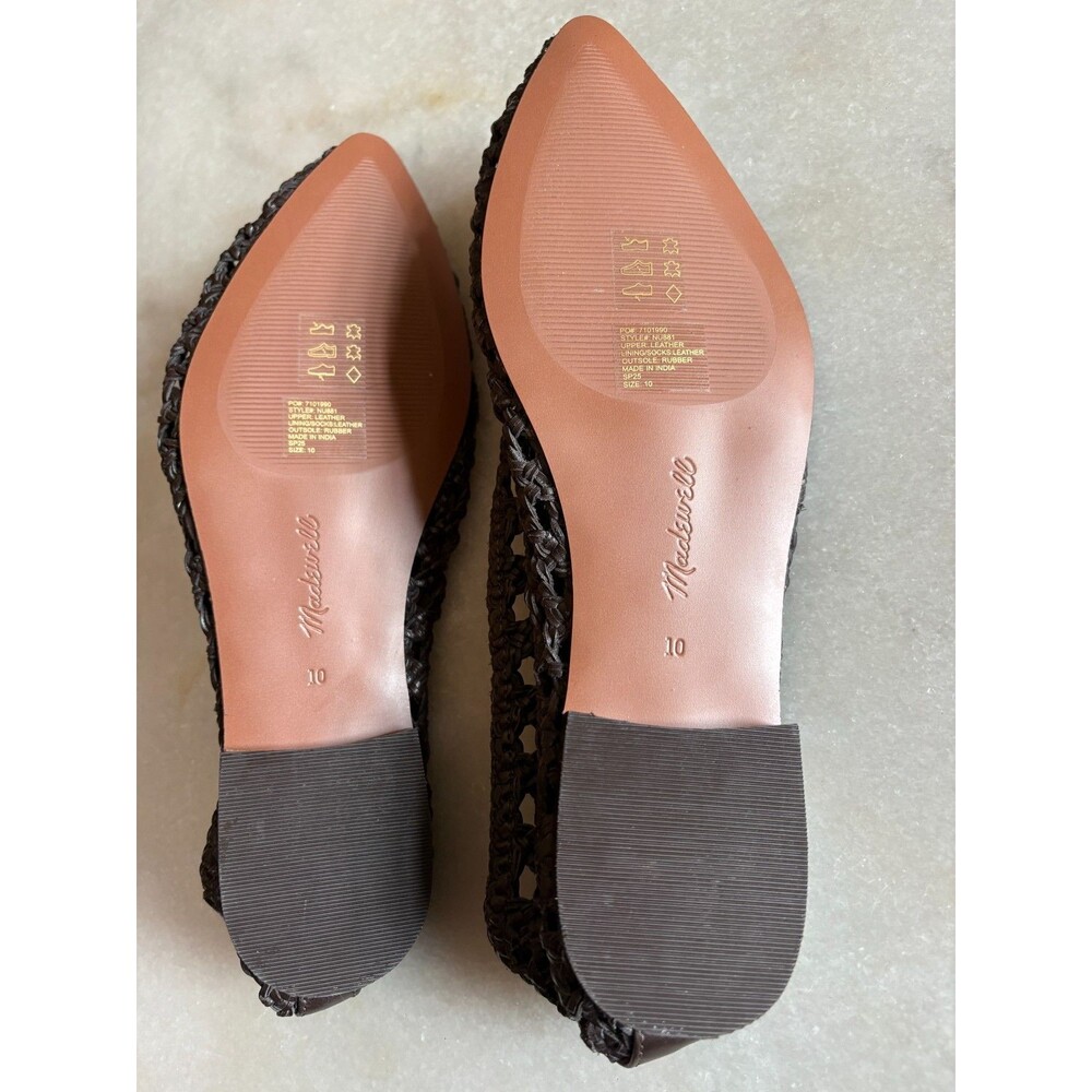MADEWELL size 10 The Ruth Ballet Flat Woven Leather NU881 Chocolate Brown NWOB - Picture 6 of 9